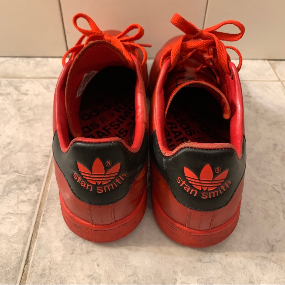 Raf Simons x Stan Smith Red Sneakers Adidas Size 10.5 - Picture 4 of 11